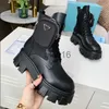 Elbise ayakkabılar kadın Rois boots tasarımcı ayak bileği martin boot deri naylon çıkarılabilir torba bootie askeri esinlenen savaş ayakkabıları orijinal kutu boyutu 35-45 x0908