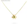 Pendanthalsband FRIVOLE Pendanthalsband 3 Leaf Clover Multiplikationer Styles Gold Rose Silver Crystal Diamond Mini Small Q230908