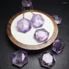 Bangle Natural Amethyst Hexagram Bracelet Crystal Carving Women Fishion Jewelry Healing Gemstone Holiday Gift 1pcs