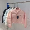 Jaqueta de inverno feminina novo triângulo de inverno impresso quente parka jaquetas de inverno manga longa puffer casaco com zíper para baixo feminino camisola de alta qualidade preto rosa azul branco