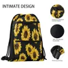 Storage Bags Sunflower Dstring Backpack For Yellow Flower Sports Gym Bag Sackpack Women Men Large Size Drop Delivery Ottgk