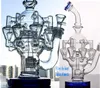 REAL PIC Blauw 8 arm Recycler glazen waterpijp dabs Percolator Cycloon Helix waterpijp Pijp Recycler waterpijp booreiland