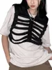 Women's Hoodies Halloween Y2k Skeleton Vest For Women Gothic Sleeveless Skull Pullover Sweatshirt Punk Tank Top Streetwear