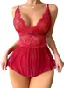 Sexig pyjamas Soly Hux Women's Lace Teddy Underwear Thin Shoulder Strap Bodysuit Doll Pajamaslf230908