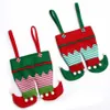 Christmas Gift Elf Candy Bags Wine Bag Socks Elf Cola Bag Christmas Red Green Candy Gift Bag Party Xtmas Stockings