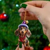 Weihnachtsdekorationen Cartoon Niedlicher Hund Ornamente Hängende Dekoration Geschenk Baum Personalisierter Anhänger Partyzubehör 230907