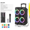 ポータブルSERS 800W 4 6 "インチ炎ランプ屋外オーディオカラオケパーティーボックスRGB Bluetooth Ser Colorful LED Light Mic Remote Subwoofer FM 230908