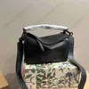 pussel Ny geometrisk väskedesigner One-Shoulder Brand Handbag läder handhållen plånbok premium linge crossbody väska litchee mönster