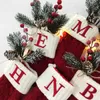 Decoraciones navideñas Alfabeto Calcetines de punto Adornos de árboles para el hogar Navidad Noel 2024 Regalo de Navidad 230907