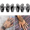 Outros suprimentos de maquiagem permanente 50 folhas / lote Henna estênceis de tatuagem temporária para pintura corporal glitter airbrush mehndi mão tatoo modelos grande estêncil 230907