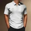 Men's Polos Coconut Tree Men'S Zip Polo Caucal Stripes Lapel Shirt Man Golf Shirts 3d Graphic Short Sleeves Zipper Men Clothing Top Tee 230907