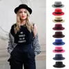 Wide Brim Hats Bucket Fashion Ladies Wool Cylinder Fedora Autumn Winter Womens Top Hat Men Felt Brimmed Bowler Fedoras Vintage Classic 230907