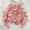 Juldekorationer 50st 1 tum 25 mm färsk rosa band bågar polyester satin bow blommor diy hantverk 230907