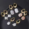 Orecchini pendenti con perle quadrate irregolari a goccia vintage barocche per le donne, temperamento, gioielli femminili, matrimonio