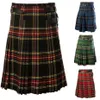 Casual plissado kilts escoceses calças de moda dos homens carga personalidade calças xadrez padrão solto meia saias masculino masculino 221d