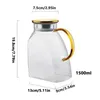 Boccetta in vetro con coperchio Brocche in borosilicato alto da 50 Oz per bevande Beccuccio per acqua a tenuta stagna Dispenser per bevande elegante