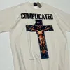 メンズTシャツ最高品質の聖23FWコラボCompleticed Jesus Tee Men Men Men VintageTシャツ洗浄特大綿Tシャツ230907