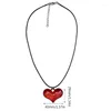 Pendant Necklaces Red Heart Necklace Big Resin Clavicle Chain Black Rope Adjustable Jewelry Gift Women