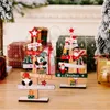 Decorações de Natal Árvore de Desktop Papai Noel DIY Decoração Sinais de Madeira Placa Xmas Anos Festa Presentes 230908