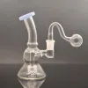 Küçük mini cam beher bongs nargile mobius stereo matris yağ kuleleri cam bonglar su boruları geri dönüştürücü buz yakalayıcı dab teçhizatları 14mm erkek ll