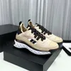 Channel NEW Fashion Designer Shoes Women men Casual shoes Air cushion Calf leather Running shoes Flat Trainers Round toe Lace-up Rubber sole Platform Sports shoes