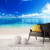 Sfondi stile casual artistico Sunny Beach Seascape Po adatto per soggiorno e camera da letto Carta da parati murale