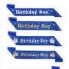 Party Decoration 4 Styles Birthday Boy Etikett Belt Fashion Blue Starry Sky Crown Shoder Strap Drop Delivery Home Garden F DHGARDEN DHZF0