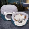 Kennels Pens HOOPET Cat Bed House Soft Plush Kennel Puppy Cojín Perros pequeños Gatos Nido Invierno Cálido Dormir Pet Dog Mat Suministros 230907