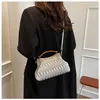 Evening Bags Embroidery Clip Tote Shoulder Crossbody For Women Handbags And Purses 2023 Fashion Vegan Leather Ladies Messenger