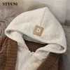 Women's Knits Tees Brown Zippers Hooded Twists Thick Acrylic Knitted Long Sleeve Loose Sweater Korean Fashion Pullover Sweaters Winter 2023 230907