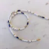 Girocollo 2023 Estate Design Creativo Perle di Riso Bianco Lapis Lazuli Mix Collana Uomo Donna Moda Squisita Collare di Pietra Naturale