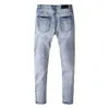 Broek amiirii paarse jeans heren mode Jean 2024 demin heren zomermode merk gat elastisch slanke casual 1z1x