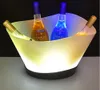 LED Secchiello per il ghiaccio in plastica Raffreddatore per bottiglie Vassoio in vetro Porta birra Stand per vino Servizio VIP Glorificatore Espositore Decorazioni per feste Colorato luminoso a forma di barca