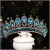 Hårsmycken Luxury Crystal Crown Bride Tiaras och S Queen Diadem Pageant Brudtillbehör 230202 Drop Delivery Hairjewelry Dhrwd