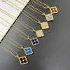 Luxury 18k Gold Clover Designer Pendant Necklaces for Women Cross Chain Choker Italy Famous Brand Retro Vintage Pala ce Necklace Party Wedding Jewelry Gift