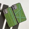 Дизайнерские зеленые чехлы для телефонов Классические буквы Задняя крышка телефона для IPhone 11 12 13 14 Pro Max Plus Модный роскошный противоударный чехол CYD239082