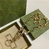 Vintage Double Letter Chain Necklaces Interlocking Letters Pendant Necklace Designer Everyday Versatile Pendants Jewelry272V