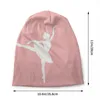 Berets Ballerina Skullies Beanies Caps Cool Winter Warm Damen Herren Strickmütze Unisex Erwachsene Mode Weiß auf Rosa Ballett Bonnet Hüte