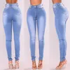 Damen-Jeans, mehrfarbig, Stretch, weiß getünchtes Design, hohe Taille, sexy knöchellange Hose, Bürodame, dünner Bleistift