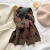 Szaliki moda ciepła szyja krawat kintted szalik dla kobiet projekt Zwierzęta Drukuj zimowy szyjka żeńska wełniana przędza