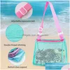 Sacos de armazenamento 8 cores Shell Childrens Beach Bag Seaside Brinquedo Portátil Malha Drop Delivery Home Garden Housekeeping Organização Dhgarden Dhmco