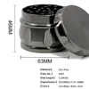 63mm*46mm Zinklegering Tobakslipare 4 lager Rökning Herb Grinder Tobaccos Cigarett Crusher Metal Herbs Pepper Crusher