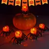 Decorazioni natalizie Confezione da 2 4 pezzi Candele senza fiamma ragno arancione Decorazione di Halloween Candeliere a LED Luci a batteria Decorazioni per la casa Festa a tema 230907