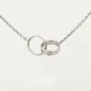 2023 High Edition Classic Design Pendant Naszyjnik dla kobiet Dziewczyny Double Loop Charms 316l Titanium Steel Wedding Jewelry Coll268L