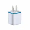 Dual USB Wall Charger Real 5V/1.2A Plating Edge US EU Plug for iPhone iPad Samsung Huawei LG Cellphones Universal Travel Charger 100pcs/up