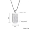 Pendant Necklaces Men's Buddhist Scripture Silver Color Simple Stainless Steel Necklace Lucky Male Fashion Religious Jewelry