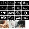 Altro Fornitura di trucco permanente 50 pezzi set di stencil per tatuaggio aerografo per body art Mehendi Henna Stencil Glitter Painting 230907