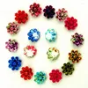 Decorative Flowers 100 Pcs. Orange&Green DlY Resin Rose Flower Flatback Appliques For Phone / Wedding Craft