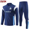 2023 2024 kids and adult tracksuit MILIK PAYET Marseilles survetement fottball Training suit veste maillot de foot 23 24 OM man tracksuit football jogging set