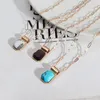 Collares colgantes azul turquesa amatista howlita collar de oro para mujeres cadena de clavícula de piedra natural única